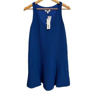 BB Dakota Sleeveless Waffle Knit Dress Size XS Textured V-Neck Indigo Blue